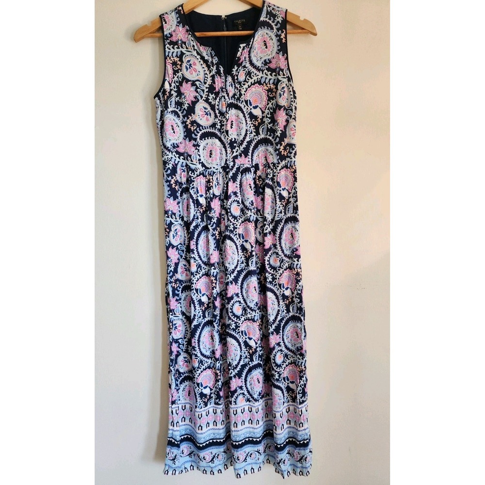 Talbots Women's Maxi Drees Petite Size 2P Floral Paisley Long Dress Sleeveless